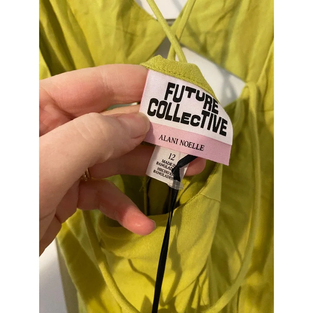 Matcha Green Cutout Midi Slip Dress‎ 12 Fairy Cocktail Ethereal Prom 90s Retro